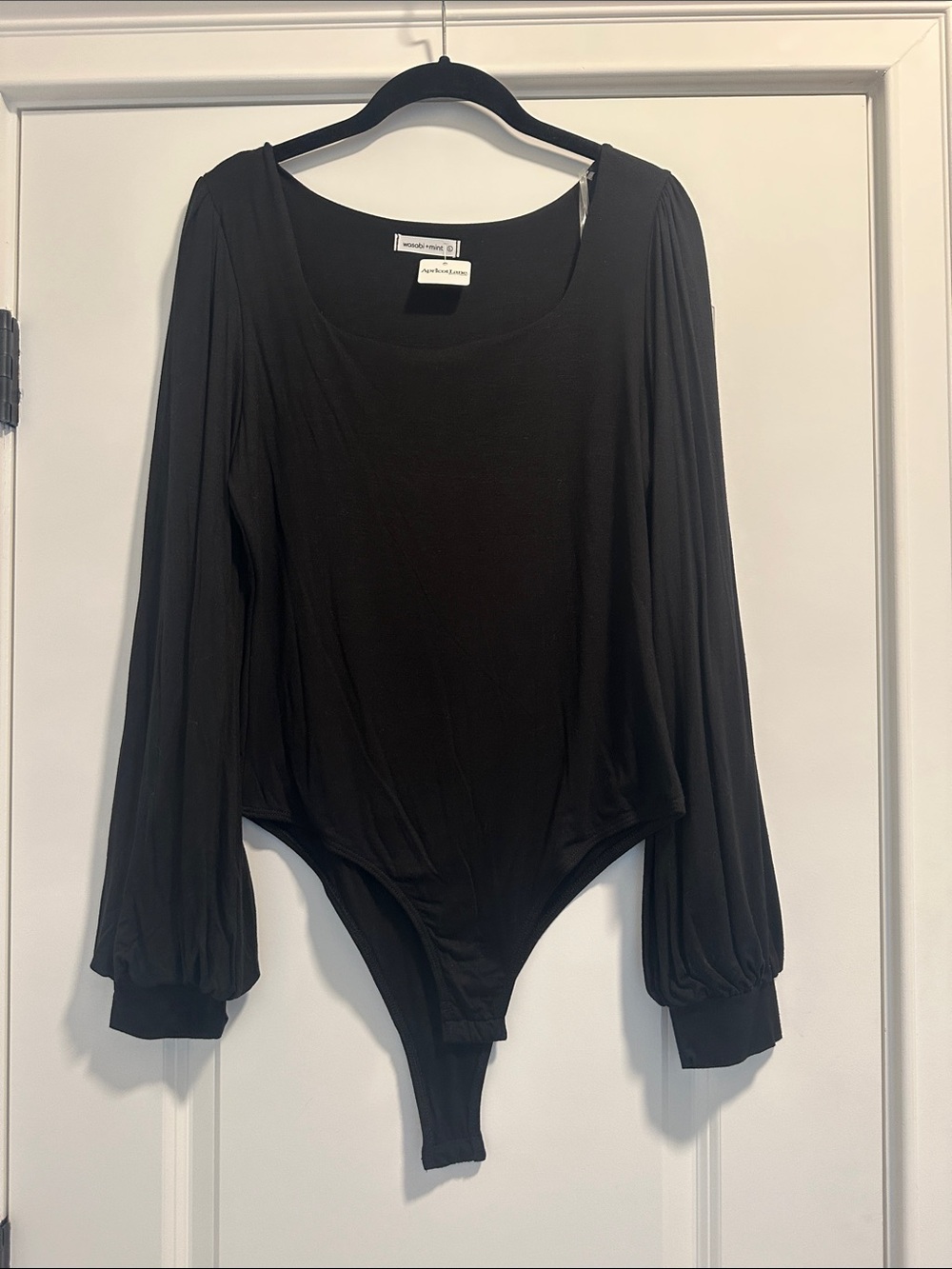 NWT Wasabi + Mint Black Long Sleeve Scoop Neck Bodysuit